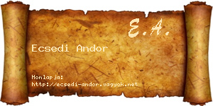 Ecsedi Andor névjegykártya
