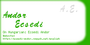 andor ecsedi business card